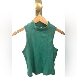 Green Mockneck tank